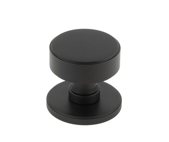 Frelan - Burlington Westbourne Knurled Mortice Door Knob - Matt Black