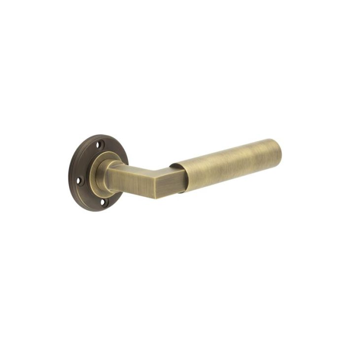 Frelan - Burlington Westminster Door Handle on Rose - Antique Brass - No Rose