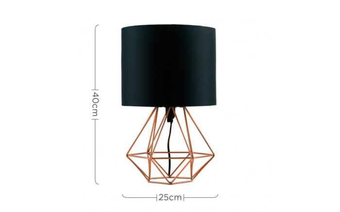 Minisun Angus Contemporary Geometric, Angus Copper Geometric Base Table Lamp With White Shade