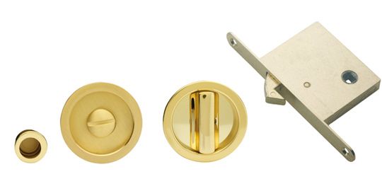 Manital Complete Set Sliding Door Lock, Brass Sliding Door Lock