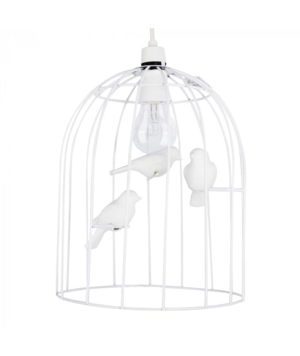 Minisun Avis White Birdcage Pendant, Bird Cage Light Shade