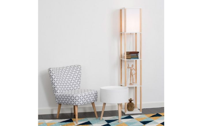 Wooden Shelf Floor Lamp, Floor Lamps With Shelf Uk