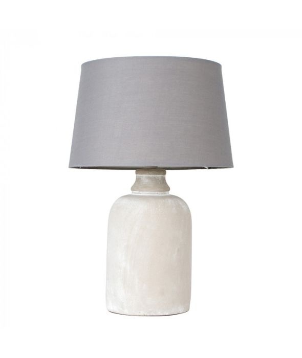 Minisun Taite Grey Cement Base Table Lamp, Cement Ashby Table Lamp