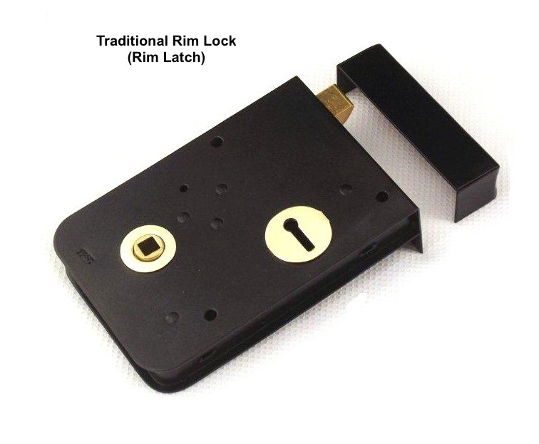 Traditional Rim Lock/ Rim Latch in black with brass detailing | How to choose the correct Latch | More Handles