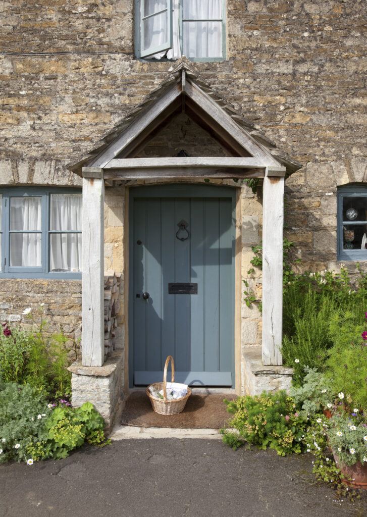 From the Anvil Black Front Door Furniture on a cottage | More Handles Blog