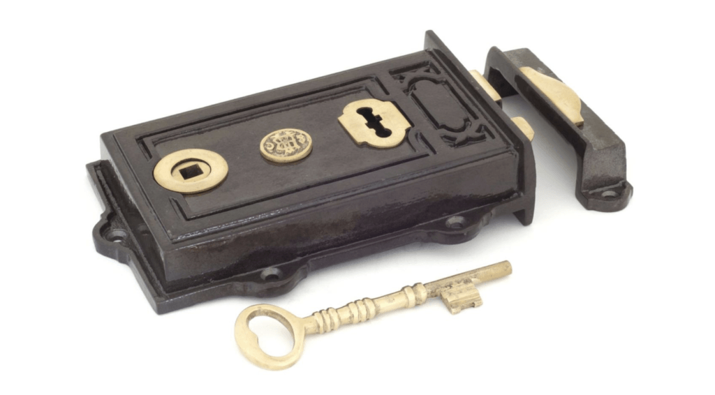 Davenport Rim Lock in Cast Iron