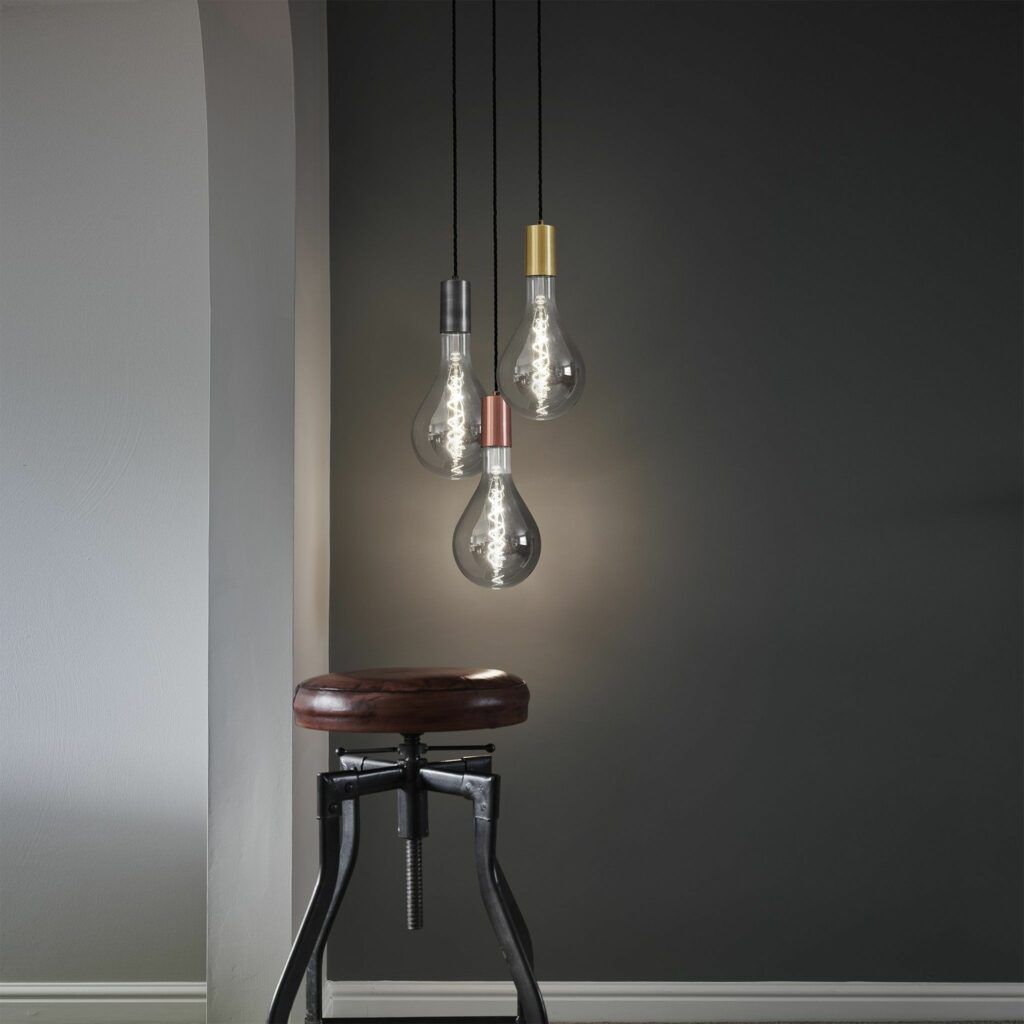Some unique light holders with vintage bulbs