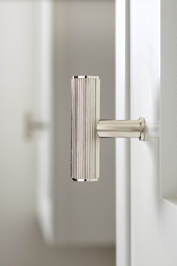 Reeded Chrome t-bar cupboard knob | 2023 home trends blog | More Handles
