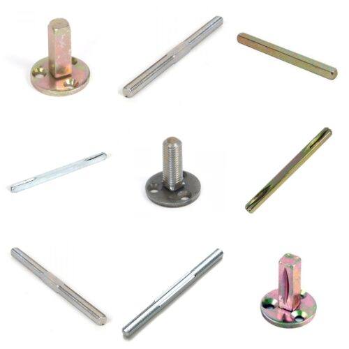 basic square non threaded shaft for door knobs with 2 brass for attaching knobs