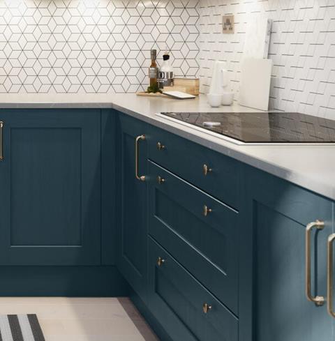 Shot of the Mornington kitchen with Claremont cabinet hardware