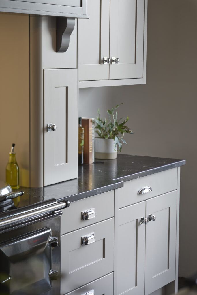 Cabinet and Kitchen hinges
Image Credit: Alexander & WIlks & Callerton Kitchens
Products: Quantock Cupboard Knob (34mm)
Cabinet Hinges are the hidden heroes