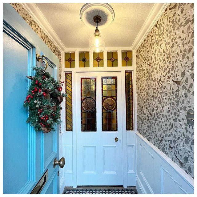 A Victorian House Cumbria Wonderful wallpaper, stained glass and mosaic tiling - Victorian Maximalist Vintage Exterior and Interior Design