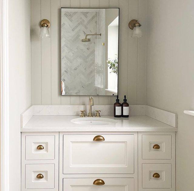 Our Little Renovation Brass and cream Victorian inspired vintage cabinet ideas